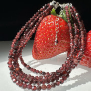 Multi-row bracelet made of natural Garnet
